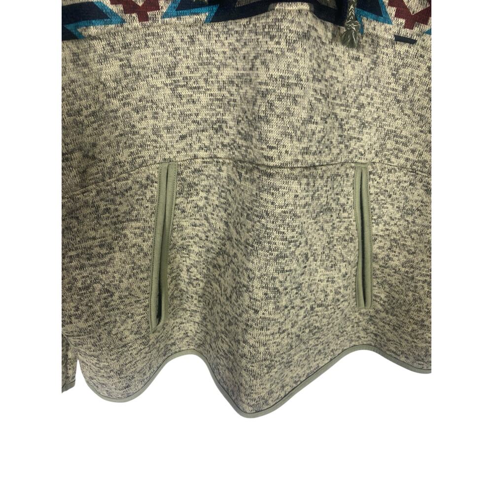 Sheilay Geometric Aztec Pattern Gray Pullover Hoo… - image 5